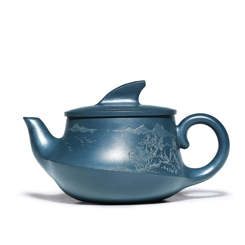 Mingyuan tea pot of yixing are it by pure manual undressed ore green plain sailing kung fu tea tea set of the republic of China