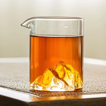 Glass male cup fair cup tea leak set side handle tea splitter thickened heat-resistant see mountain new tea cup tea sea