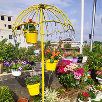 Wrought iron umbrella flower stand with waterproof lamp restaurant Cafe floor decoration clothing shop flower shop balcony decoration decoration