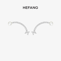HEFANG womens jewelry balance earrings Liu Lingzi same 925 sterling silver female simple temperament earrings jewelry