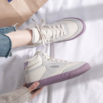 Winter Shoes Children Winter Style New Small White Shoes 100 Hitch Cotton Shoes Han Prints Students High Help Shoes Board Shoes Plus Suede Women Shoes