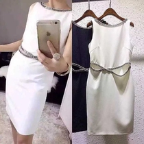 High nail diamond dress socialite temperament noble thin Birthday party dinner party small dress dress female short section