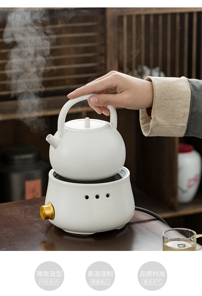 陶瓷煮茶器煮茶壶家用过滤电热茶壶侧把壶泡茶壶黑茶壶提梁烧水壶