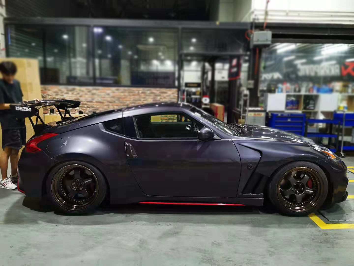 日系超跑恶魔z34 370z改装 voltex款碳纤维gt大尾翼 扰流尾翼加装