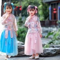 Childrens costume Fairy dress Little girl Hanfu princess yarn dress Chinese style Tang dress improved daily childrens retro dress
