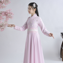 Childrens Hanfu Childrens fairy dress Elegant Chinese style Tang dress girl modified kimono Guzheng performance dress New