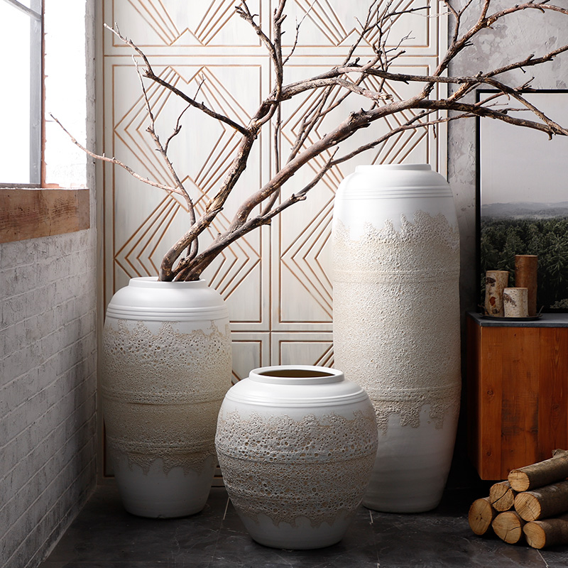 Jingdezhen modern large vases, ceramic contracted sitting room place the courtyard garden decoration super big white sands