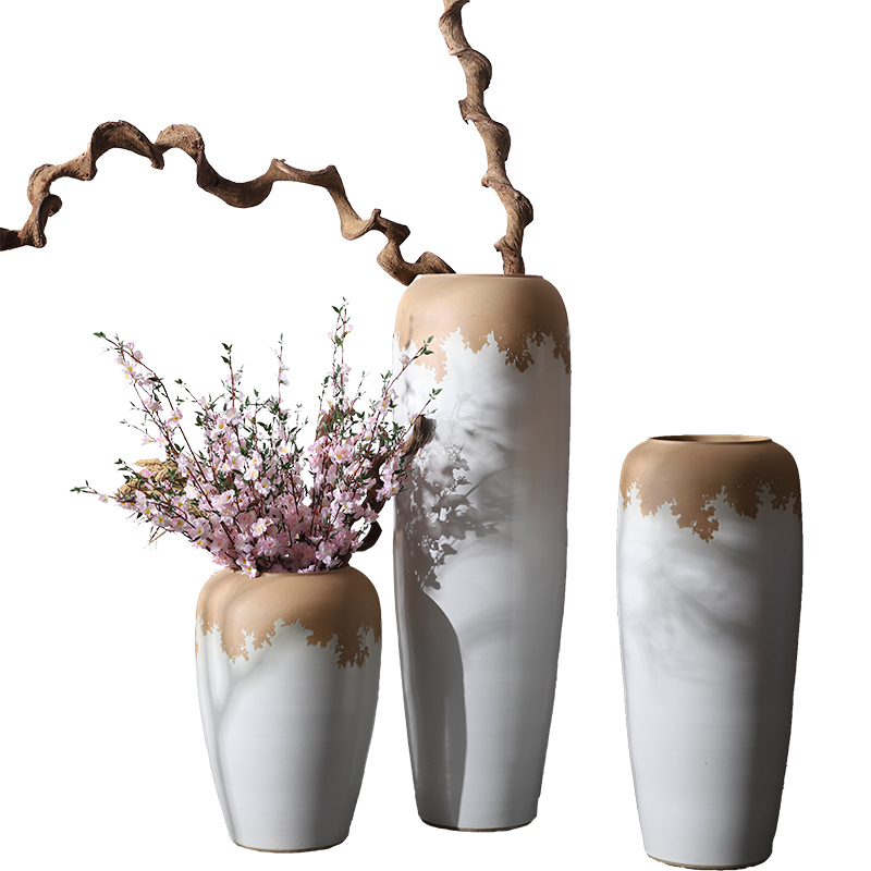 Dried flower adornment furnishing articles furnishing articles Nordic creative home sitting room flower arranging white modern pottery contracted landing window