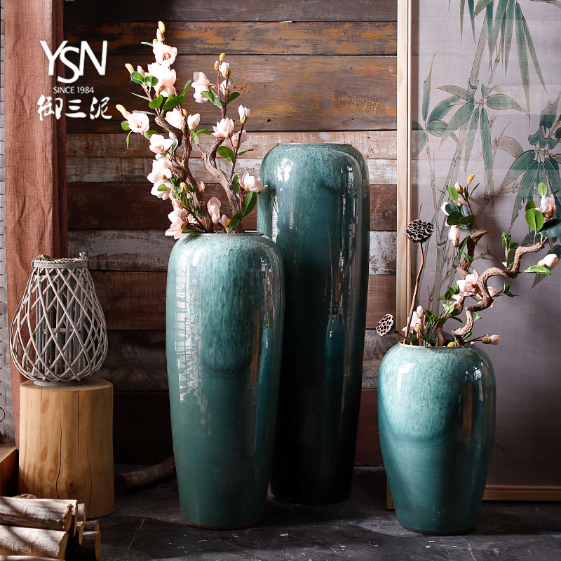 Nordic I and contracted, dried flowers sitting room ground ceramic vase flowerpot flower arranging pottery decorative furnishing articles Norway forest