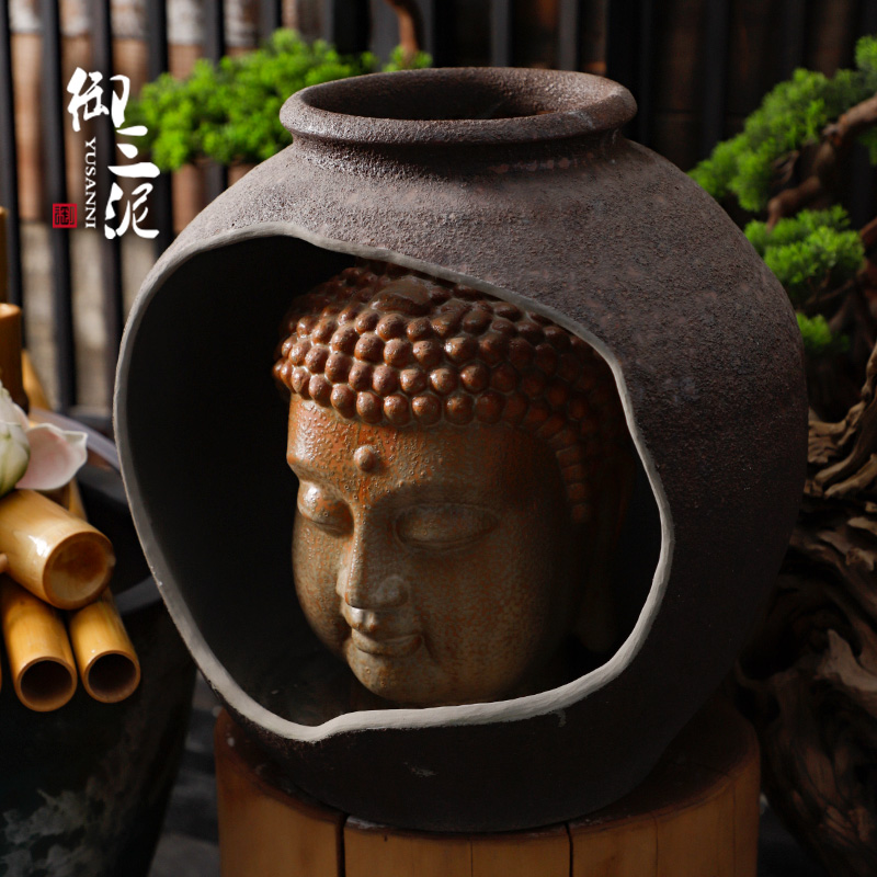 Chinese zen strange figure micro landscape waterscape furnishing articles ceramic Buddha Buddha first decorative arts creative vase