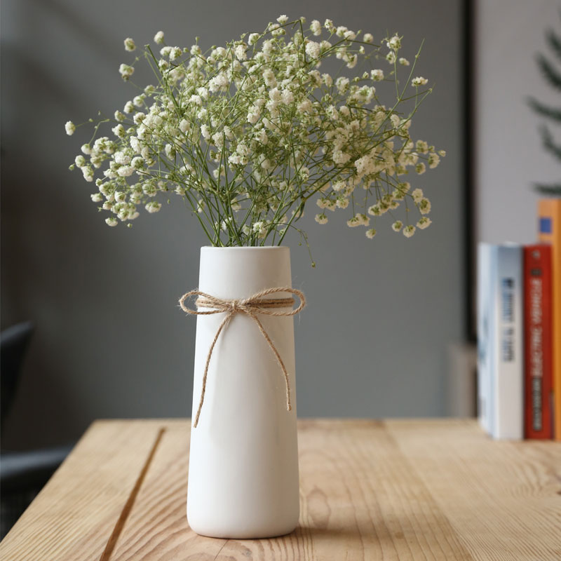 Ceramic dried flowers all over the sky star vase small pure and fresh and contracted white rope household, I and contracted decorate furnishing articles