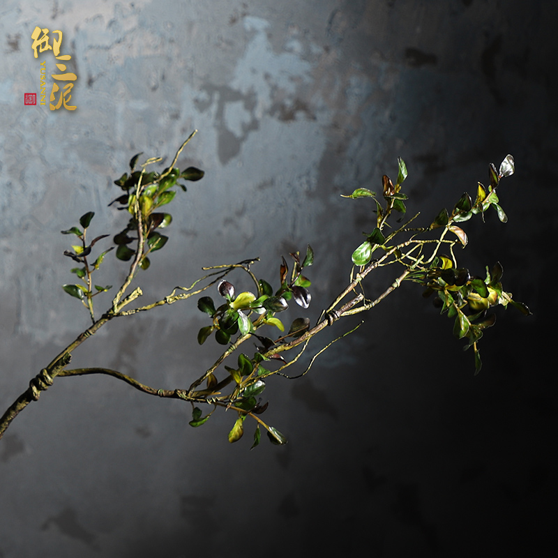 Simulation plant wall matchs material Simulation cane with small leaves Chinese zen green vine bearing flowers floral decoration