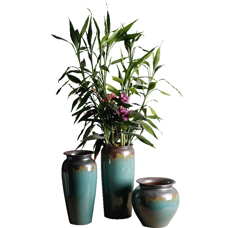 Jingdezhen ceramic new Chinese vase furnishing articles sitting room put lucky bamboo straight fleshy potted flower pot