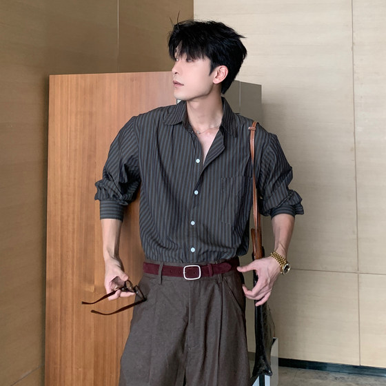 Hualun autumn pure cotton super beautiful striped shirt men's long-sleeved lapel shirt Korean loose and luxurious top
Hualun autumn pure cotton super beautiful striped shirt men's long-sleeved lapel shirt Korean loose and luxurious top