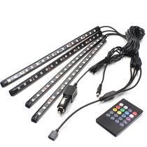 Car colorful atmosphere lights multi-color LED atmosphere lights decorative lights with remote control footwell lights modified Itlt8d9vgh