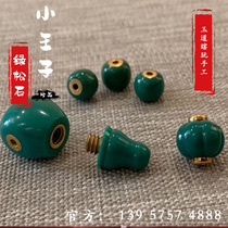 Girl of the girls green pine stone suit: Yudau-blind to play handmade inlaid gold tee Buddha head old-shaped pearl