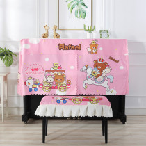 (Simple piano cover)Cartoon piano half cover full cover printed piano dust cover open design cover towel cloth art