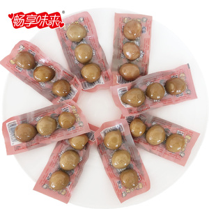 张家界旅游好吃的盐焗鹌鹑小卤蛋香辣休闲零食铁蛋早餐整箱批发