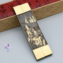 Special clearance office supplies Antique brass town ruler Relief map paperweight pressure ruler one price