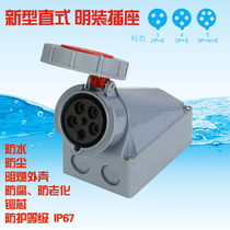 Open socket 3-core 4-core 5-core 16 32 63 125A waterproof cable butt socket protection grade IP67 copper