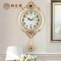 Fenglan love European style pastoral pendulum clock wall clock living room home silent wall clock decorative clock creative quartz clock