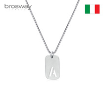 brosway Europe and the United States letter army nameplate titanium steel necklace pendant light luxury to send boys Tanabata gifts