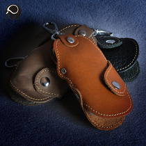 Small Round Elephant Key Bag Mens Lady Car Key Containing Bag Minima Portable Home Head Layer Bull Leather Key Cover