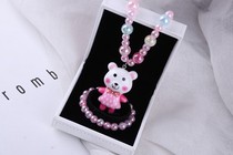 Cute trend will glow bear necklace light children beaded bracelet colorful glowing bear necklace 2021