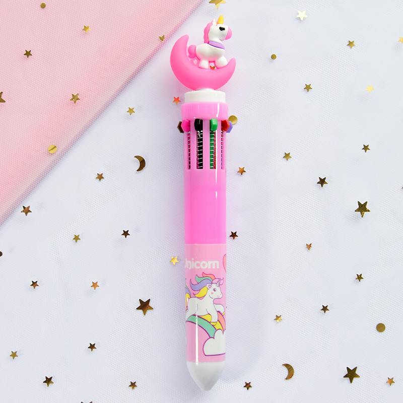 net red korean ten-color color ballpoint pen multi-color cute creative press girl multi-function student with 10-color pen