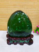 Crystal glass beautiful Crystal clear Qishi rough ornamental stone Green stone collection ornaments