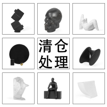 Clearance processing as low as 2 fold marble ceramic ornaments model house sales office soft decoration geometric decoration