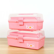 Storage box Plastic transparent portable finishing box Household desktop toys Medicine Nail art painting storage box