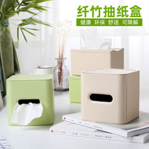 Bamboo fiber paper box environmental protection creative new home living room tissue box bathroom roll paper box waterproof dining room