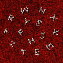 Pure silver 925 English alphabet with small ear nails 18k gold temperament high luxury name with ear decoration