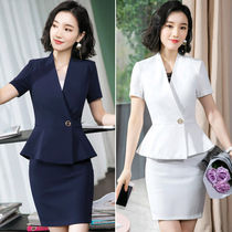 Suite suit female short sleeve summer fragrance fashion style professional clothing jewelry shop beauty dress work clothes
