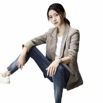 Light extravagant suit jacket female spring autumn 2022 new Korean version casual retro Inn wind net red plaid west suit tide