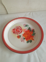 Old fashioned enamel tray Old tea tray Fruit Tray Trays Folk Nostalgia Old Objects Collection Movie and TV Props Furnishing