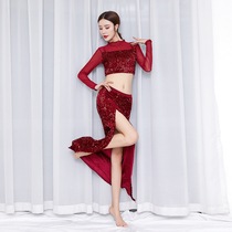 Belly Dance Merit 2022 Fall - sleeved Dance Show Costume Show Clothing Heavy - Industrial Device Set Long Dress