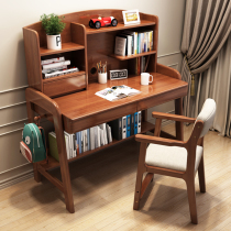 Children's learning table and chair suits are simple about household small-scale solid wood writing desks can promote and lower students' writing desk desk