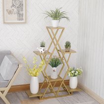 Light Extravagant Living-room Flower Shelf Nordic Balcony Flower Shelf Indoor Floor-Style Shelving Shelving Minima Green and Blossom Shelf