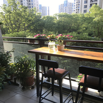 Outdoor Embalming Wood Small Dining Table Courtyard Fields Garden Table And Chairs Bar Table Solid Wood Table Open-air Terrace Chairs Garden Dining Table And Chairs