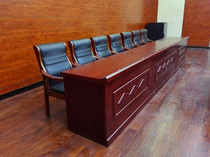 Conference room tables and chairs Solid wood leather 1 2 meters double conference table Training table Strip teaching desk Office desk and chair