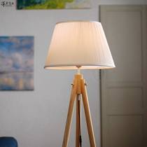 ins wind solid wood floor lamp Nordic minimalist modern living room sofa next to light and luxurious bedroom headboard table lamp