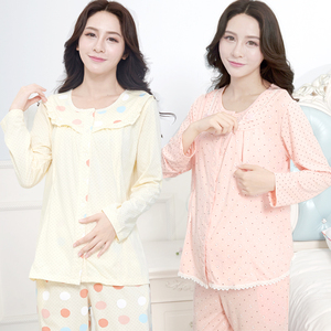 孕妇睡衣月子服产后纯棉春秋冬喂奶产妇哺乳睡衣家居服夏套装