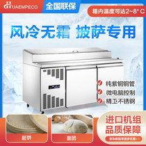 Pizza refrigerator workbench Slotted sprinkler Salad console Commercial fresh refrigerator Horizontal kitchen Stainless steel
