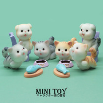 Simulation mini cute Q cute kitten miniature cartoon animal toy doll micro landscape static model decoration