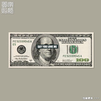 $100 props decoration sticker laptop personality ipad luggage sticker single waterproof sticker