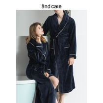 Winter coral velvet couple nightgown thickened flannel men thickened female bathrobe plus velvet extended pajamas Yukata