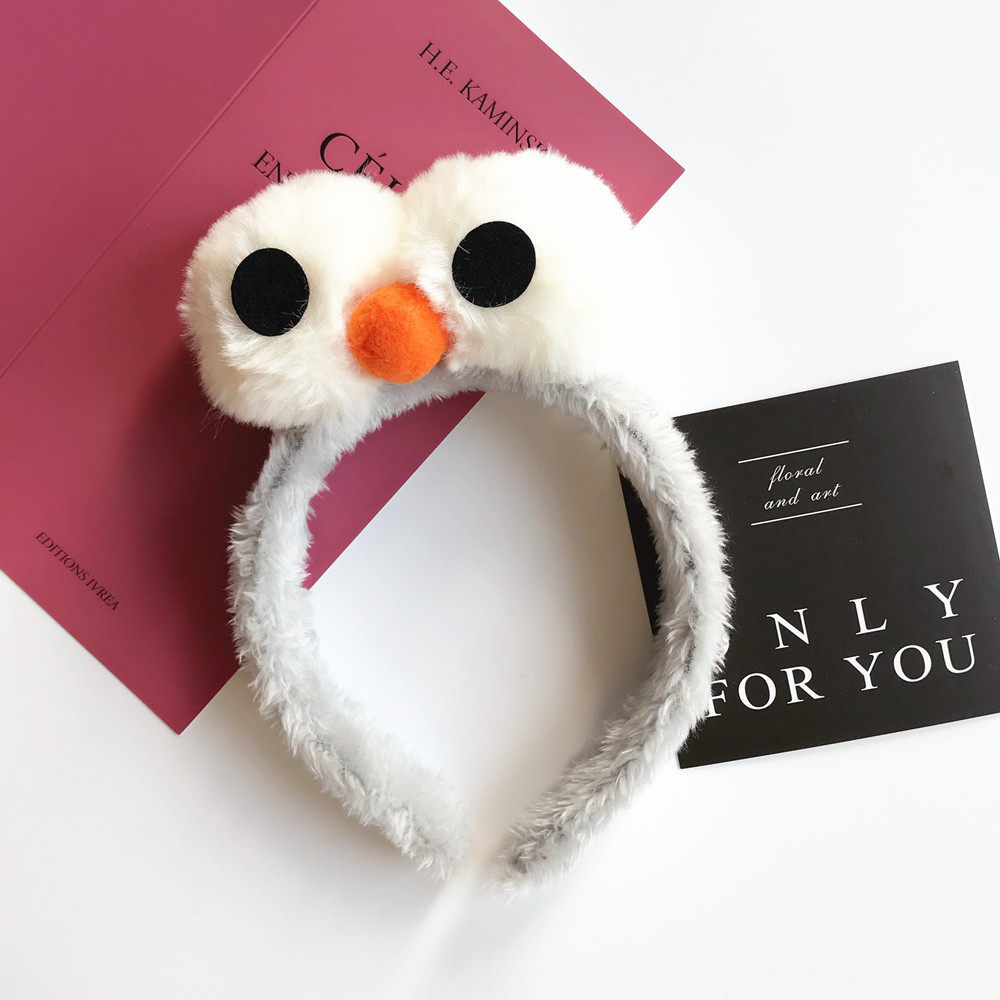 芝麻街卡通发箍毛绒大眼睛卖萌头箍洗脸束发带 韩国进口ins同款