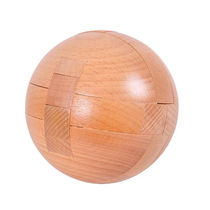 Solid wood round ball lock Comlock Rublock Classical Puzzle Wood Toy Unlock Solution Ring Parent-child Toy